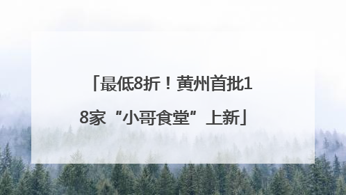 最低8折！黄州首批18家“小哥食堂”上新