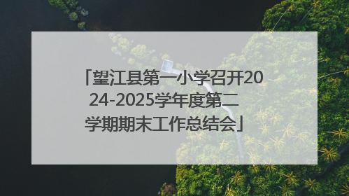 望江县第一小学召开2024-2025学年度第二学期期末工作总结会