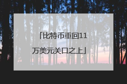 比特币重回11万美元关口之上