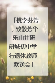 桃李芬芳，致敬芳华 乐山井研研城初中举行退休教师欢送会