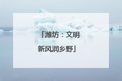 潍坊：文明新风润乡野