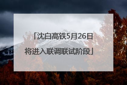 沈白高铁5月26日将进入联调联试阶段