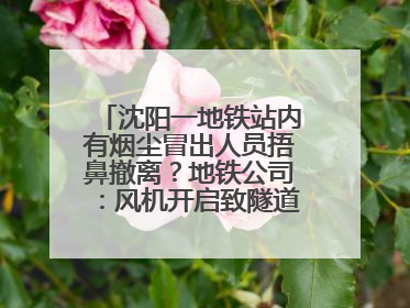 沈阳一地铁站内有烟尘冒出人员捂鼻撤离？地铁公司：风机开启致隧道灰尘飘散至站内