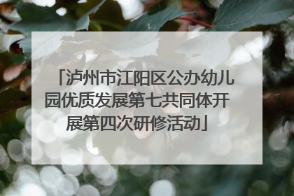 泸州市江阳区公办幼儿园优质发展第七共同体开展第四次研修活动