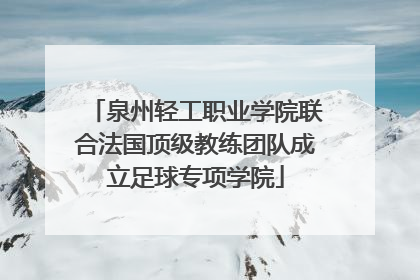 泉州轻工职业学院联合法国顶级教练团队成立足球专项学院