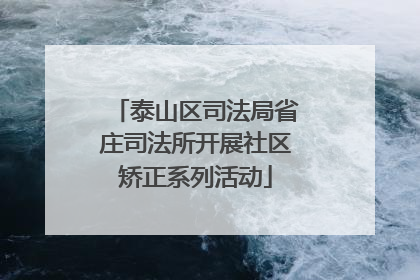 泰山区司法局省庄司法所开展社区矫正系列活动