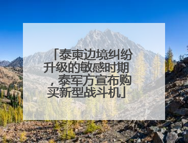 泰柬边境纠纷升级的敏感时期，泰军方宣布购买新型战斗机