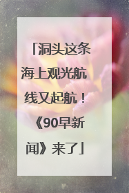 洞头这条海上观光航线又起航！《90早新闻》来了