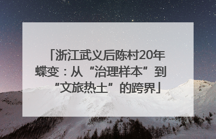浙江武义后陈村20年蝶变：从“治理样本”到“文旅热土”的跨界