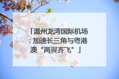 温州龙湾国际机场：加速长三角与粤港澳“两翼齐飞”