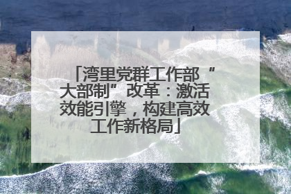 湾里党群工作部“大部制”改革：激活效能引擎，构建高效工作新格局