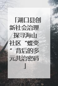 湖口县创新社会治理 探寻海山社区“蝶变”背后的多元共治密码