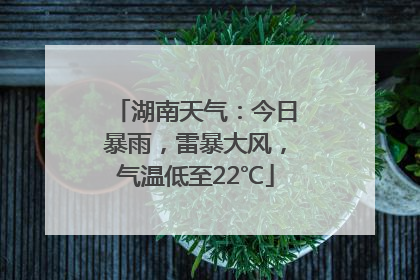 湖南天气：今日暴雨，雷暴大风，气温低至22℃