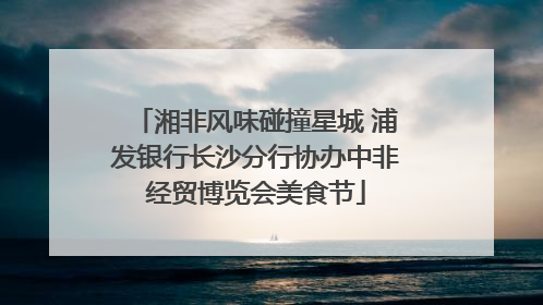 湘非风味碰撞星城 浦发银行长沙分行协办中非经贸博览会美食节