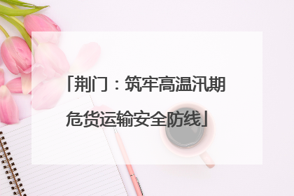 荆门：筑牢高温汛期危货运输安全防线