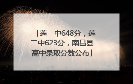 莲一中648分，莲二中623分，南昌县高中录取分数公布