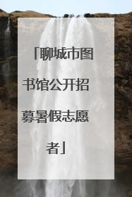 聊城市图书馆公开招募暑假志愿者