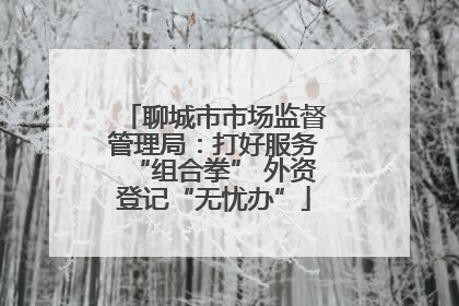 聊城市市场监督管理局：打好服务“组合拳” 外资登记“无忧办”