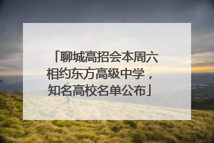 聊城高招会本周六相约东方高级中学，知名高校名单公布