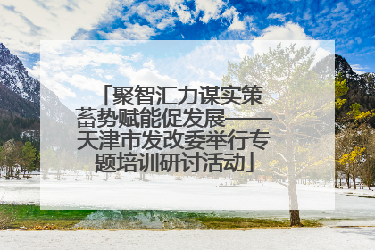 聚智汇力谋实策 蓄势赋能促发展——天津市发改委举行专题培训研讨活动