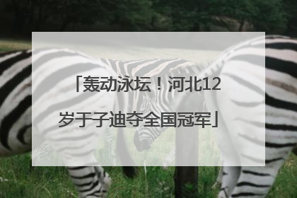轰动泳坛！河北12岁于子迪夺全国冠军