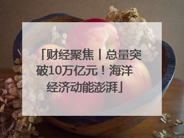 财经聚焦丨总量突破10万亿元！海洋经济动能澎湃