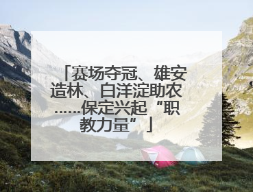 赛场夺冠、雄安造林、白洋淀助农……保定兴起“职教力量”