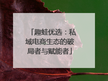 趣蛙优选：私域电商生态的破局者与赋能者
