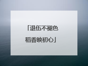退伍不褪色 稻香映初心