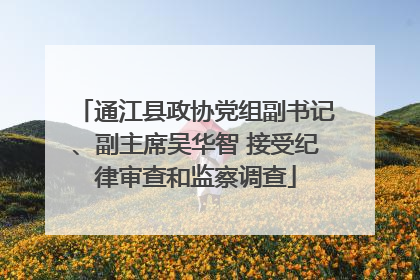 通江县政协党组副书记、副主席吴华智 接受纪律审查和监察调查