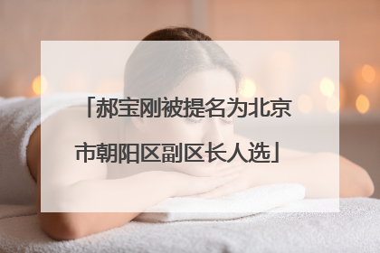 郝宝刚被提名为北京市朝阳区副区长人选