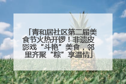 青和居社区第二届美食节火热开锣！非遗皮影戏“斗艳”美食，邻里齐聚“粽”享温情