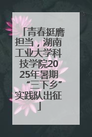 青春挺膺担当，湖南工业大学科技学院2025年暑期“三下乡”实践队出征