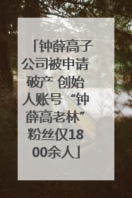 钟薛高子公司被申请破产 创始人账号“钟薛高老林”粉丝仅1800余人