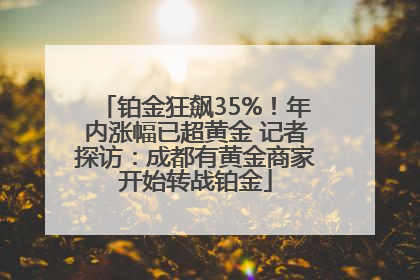铂金狂飙35%！年内涨幅已超黄金 记者探访：成都有黄金商家开始转战铂金