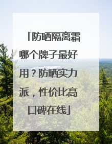 防晒隔离霜哪个牌子最好用？防晒实力派，性价比高口碑在线