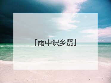 雨中识乡贤