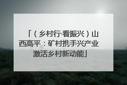 （乡村行·看振兴）山西高平：矿村携手兴产业 激活乡村新动能