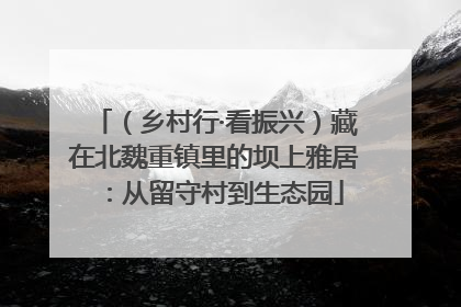 （乡村行·看振兴）藏在北魏重镇里的坝上雅居：从留守村到生态园