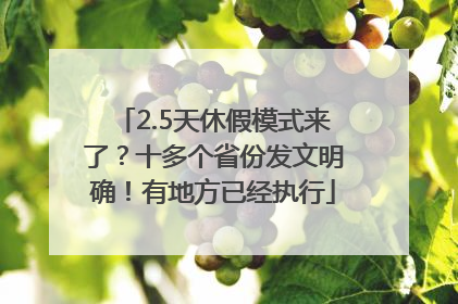 2.5天休假模式来了？十多个省份发文明确！有地方已经执行