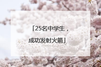 25名中学生，成功发射火箭