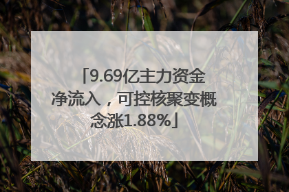 9.69亿主力资金净流入，可控核聚变概念涨1.88%