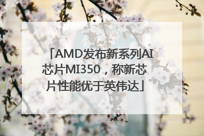 AMD发布新系列AI芯片MI350，称新芯片性能优于英伟达